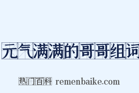 元气满满的哥哥组词是什么意思的图片
